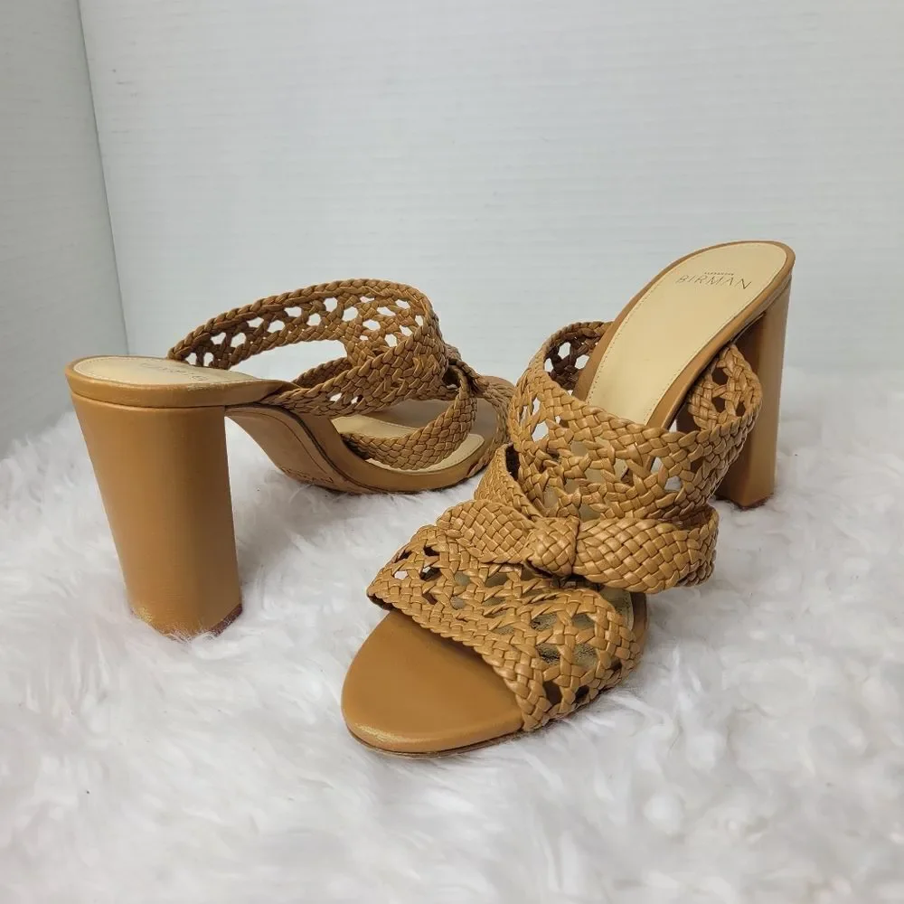 Alexandre Birman Clarita Women's  Sizs 10.5 Braided Block Heel Mule Sandals